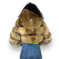 Layered Fox Cropped Bolero with Hood