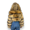 Layered Fox Cropped Bolero with Hood