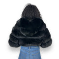 Layered Fox Cropped Bolero with Hood