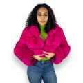 Layered Fox Cropped Bolero with Hood