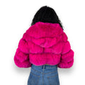 Layered Fox Cropped Bolero with Hood