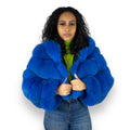 Layered Fox Cropped Bolero with Hood