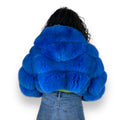Layered Fox Cropped Bolero with Hood