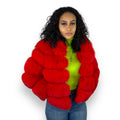 Layered Fox Cropped Bolero with Hood