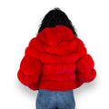 Layered Fox Cropped Bolero with Hood
