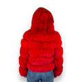 Layered Fox Cropped Bolero with Hood
