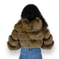 Layered Fox Cropped Bolero with Hood