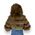 Layered Fox Cropped Bolero with Hood