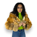 Layered Fox Cropped Bolero with Hood