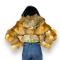 Layered Fox Cropped Bolero with Hood