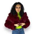 Layered Fox Cropped Bolero with Hood