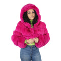 Layered Fox Cropped Bolero with Hood