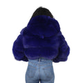 Layered Fox Cropped Bolero with Hood