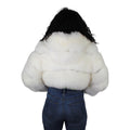 Layered Fox Cropped Bolero with Hood