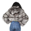 Layered Fox Cropped Bolero with Hood