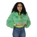 Layered Fox Cropped Bolero with Hood