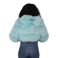 Layered Fox Cropped Bolero with Hood