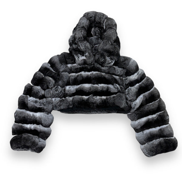 Cropped Chinchilla Bolero with Hood