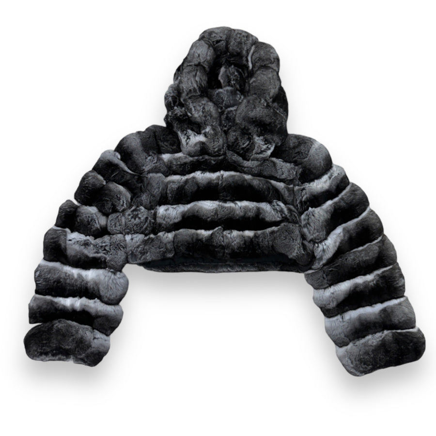 Cropped Chinchilla Bolero with Hood