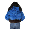 Layered Fox Cropped Bolero with Hood