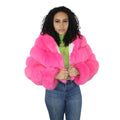 Layered Fox Cropped Bolero with Hood