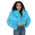 Layered Fox Cropped Bolero with Hood