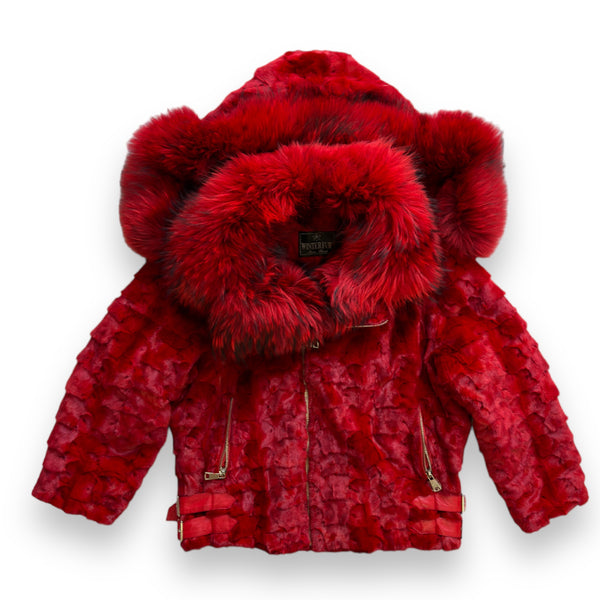 Biker Style Mink Jacket