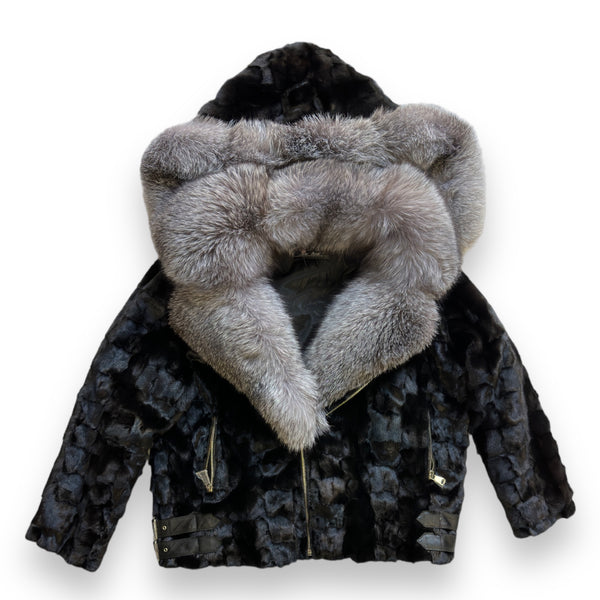 Biker Style Mink Jacket