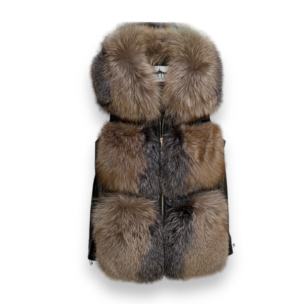 Golden Leather and Fox 3/4 Vest