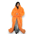 Faux Full Length Dragging Coat