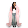 Faux Full Length Dragging Coat