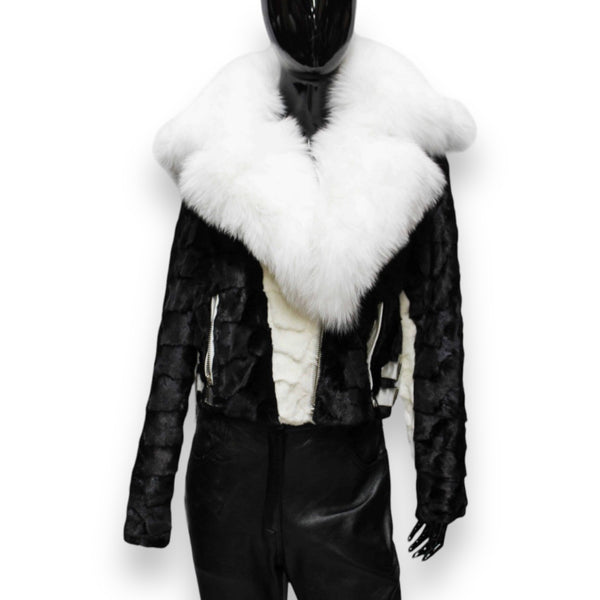 Biker Style Mink Jacket