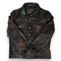 Cow Leather Trucker Jean Jacket