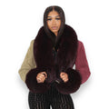 Cropped Short Shearling with Real Fox Trimming