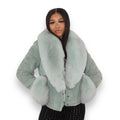 Cropped Short Shearling with Real Fox Trimming