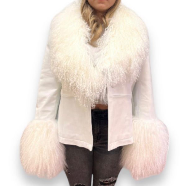 Leather with Mongolian Lamb