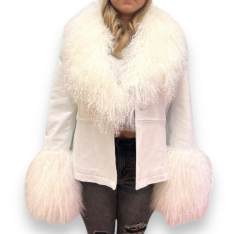 Leather with Mongolian Lamb