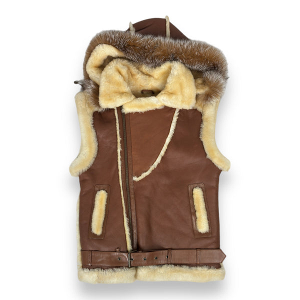 Shearling Vest with Hood