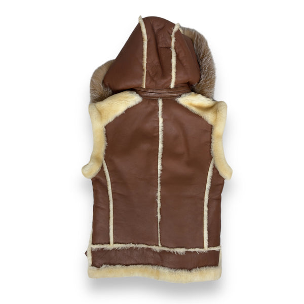 Shearling Vest with Hood
