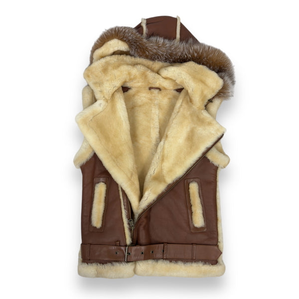 Shearling Vest with Hood