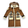 Tan Shearling with Crystal Fox Hood