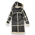 Shearling Coat with Silver Fox Hood