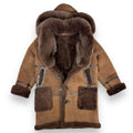 Brown Shearling with Matching Collar and Hood