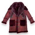 Burgundy Shearling with Burgundy Fox Collar