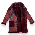 Burgundy Shearling with Burgundy Fox Collar