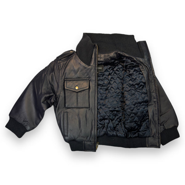 Leather Jacket with Chest Pockets