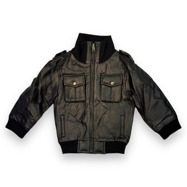 Leather Jacket with Chest Pockets