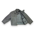 Grey Leather Jacket with Zippers