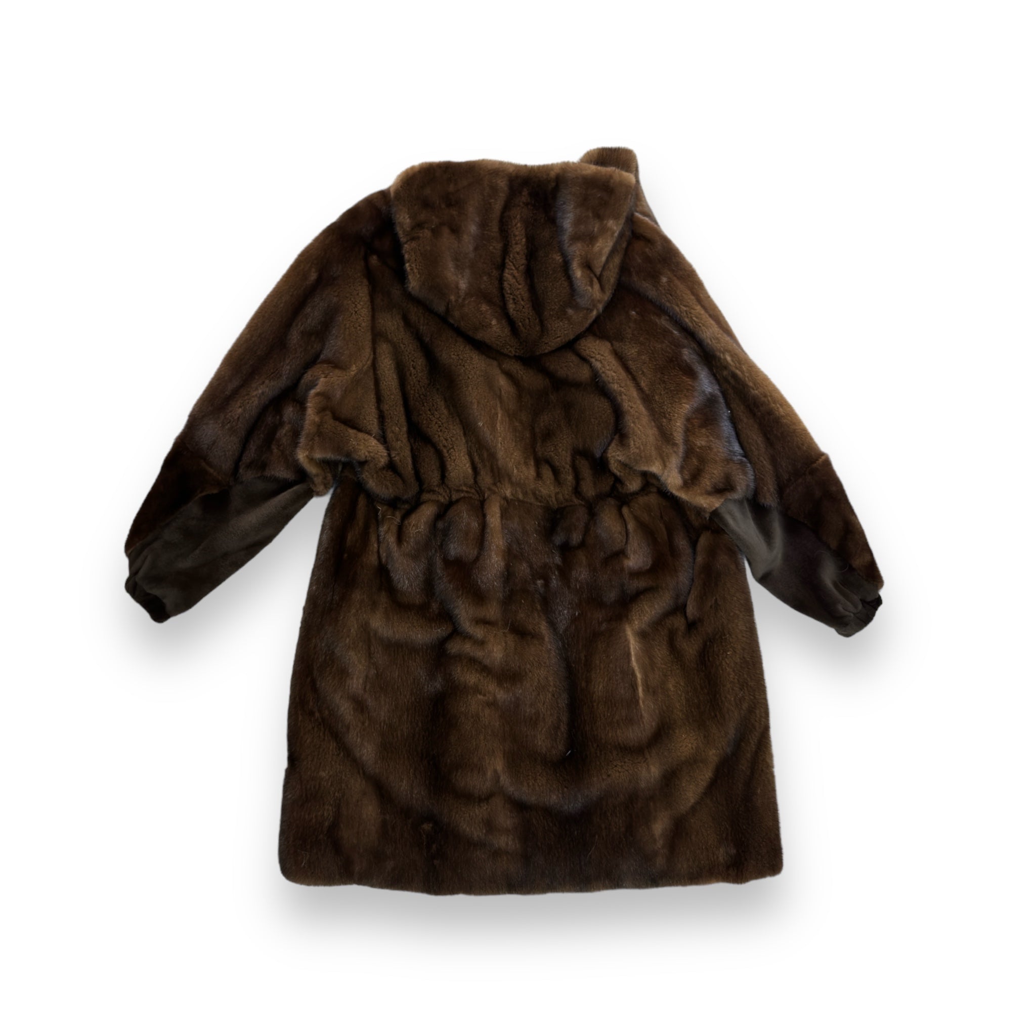 3/4 Brown Mink with Hood – Daniel's Leather