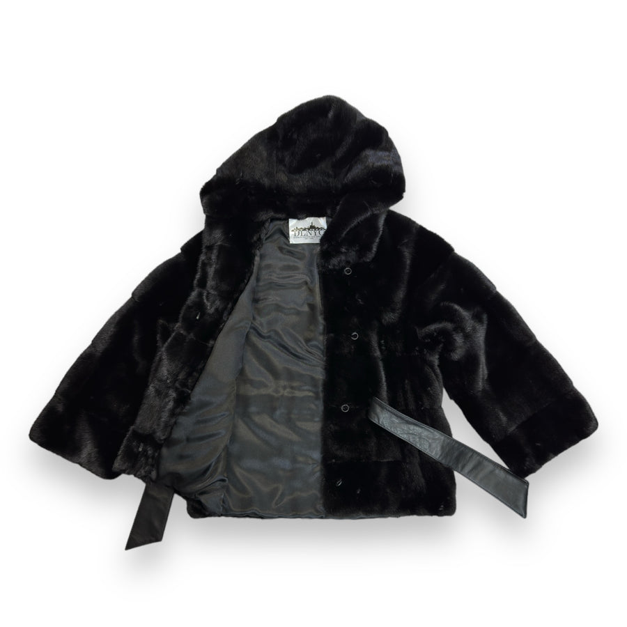 Black Mink with Hood